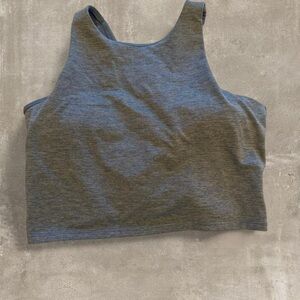 Feat Clothing Blue Heathered Racerback Sports Bra / Crop Top